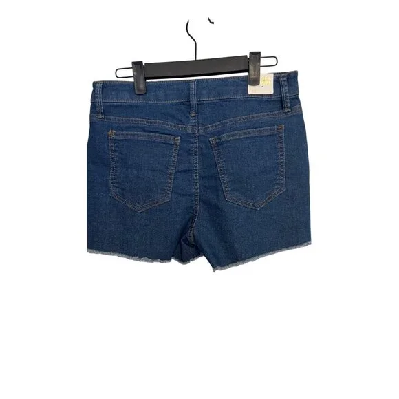 NWT Tinsel Town 9/29 High Rise Denim Shorts Blue Frayed Hem Casual Summer - Picture 7 of 15